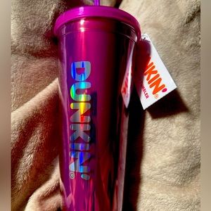 Brand new 2024 Dunkin valentines tumbler
Dark pink  iridescent
